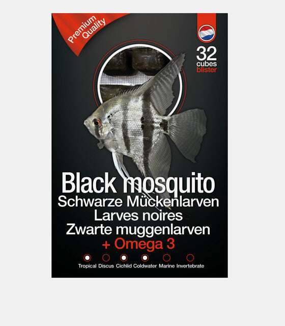 Zwarte Muggenlarven 100gr Blister (tijdelijk niet leverbaar)