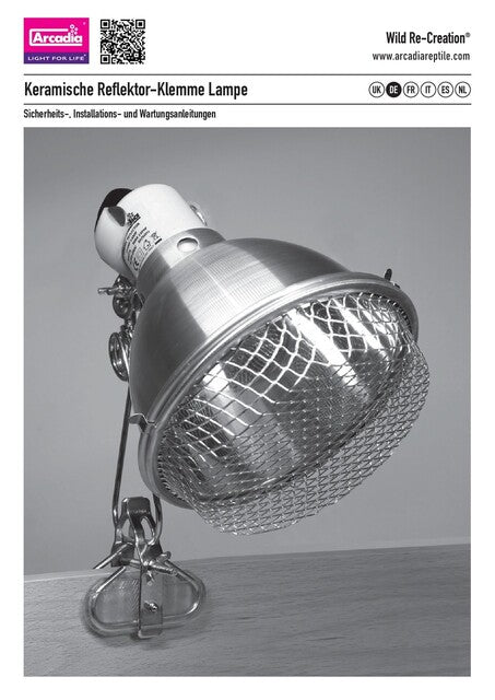 Arcadia Ceramic Reflector Clamp Lamp E27