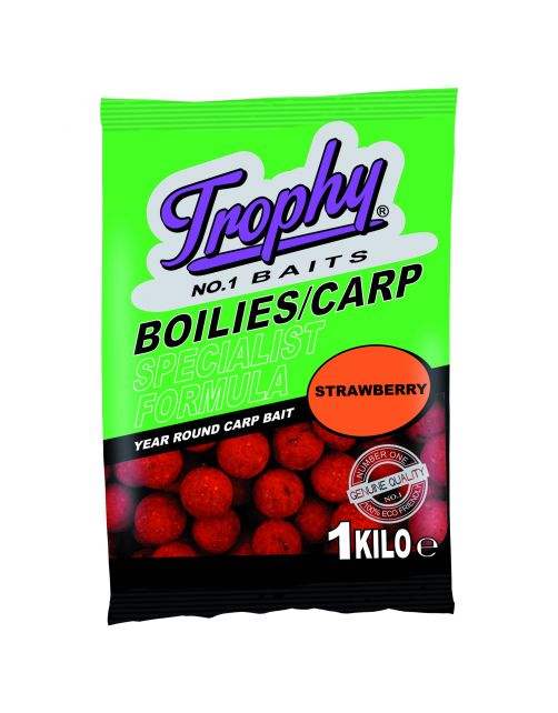 Trophy Bait Boilies Strawberry - Natural Red 1KG / 15mm