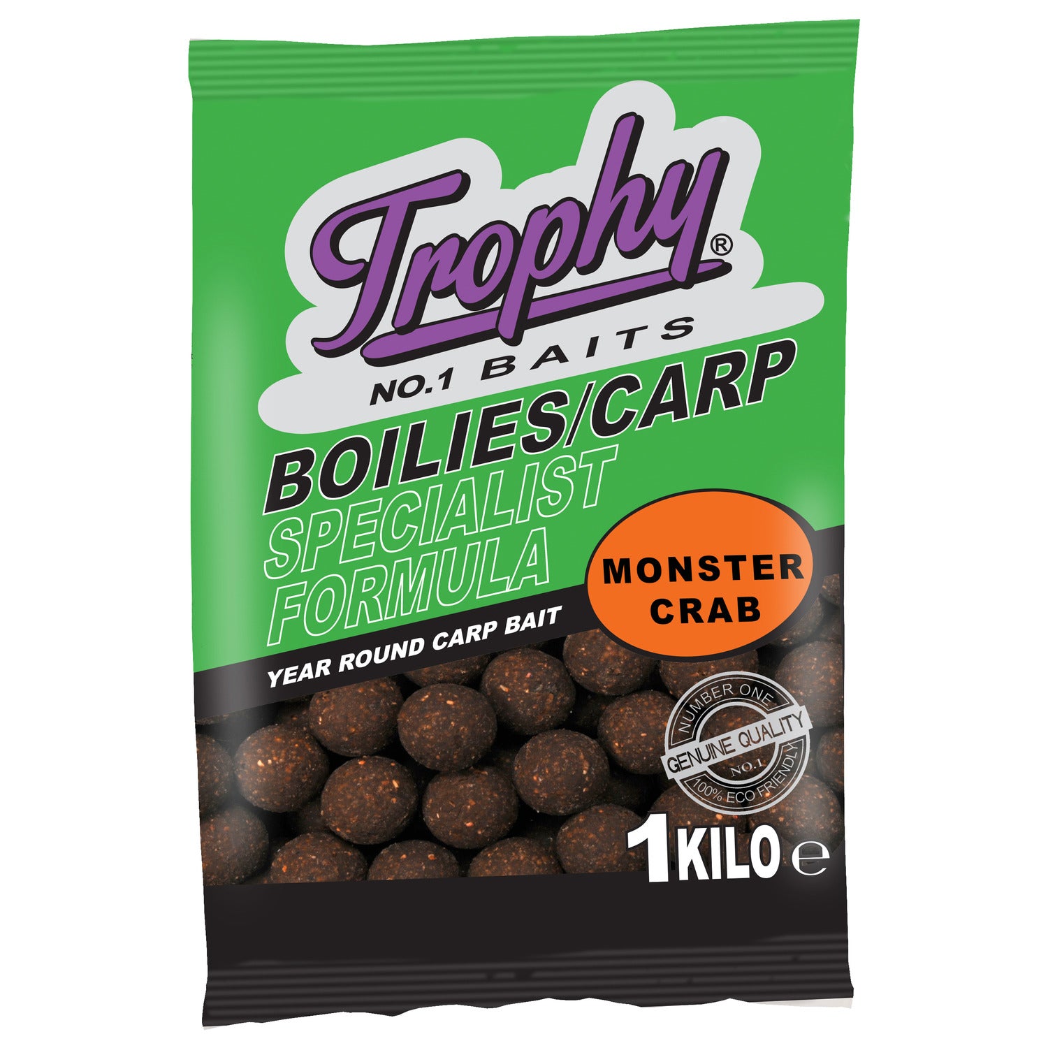 Trophy Bait Boilies Monstercrab - Dark Brown 1KG / 15mm