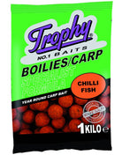 Trophy Bait Boilies Chili Fish - Natural Dark Orange 1KG / 15mm