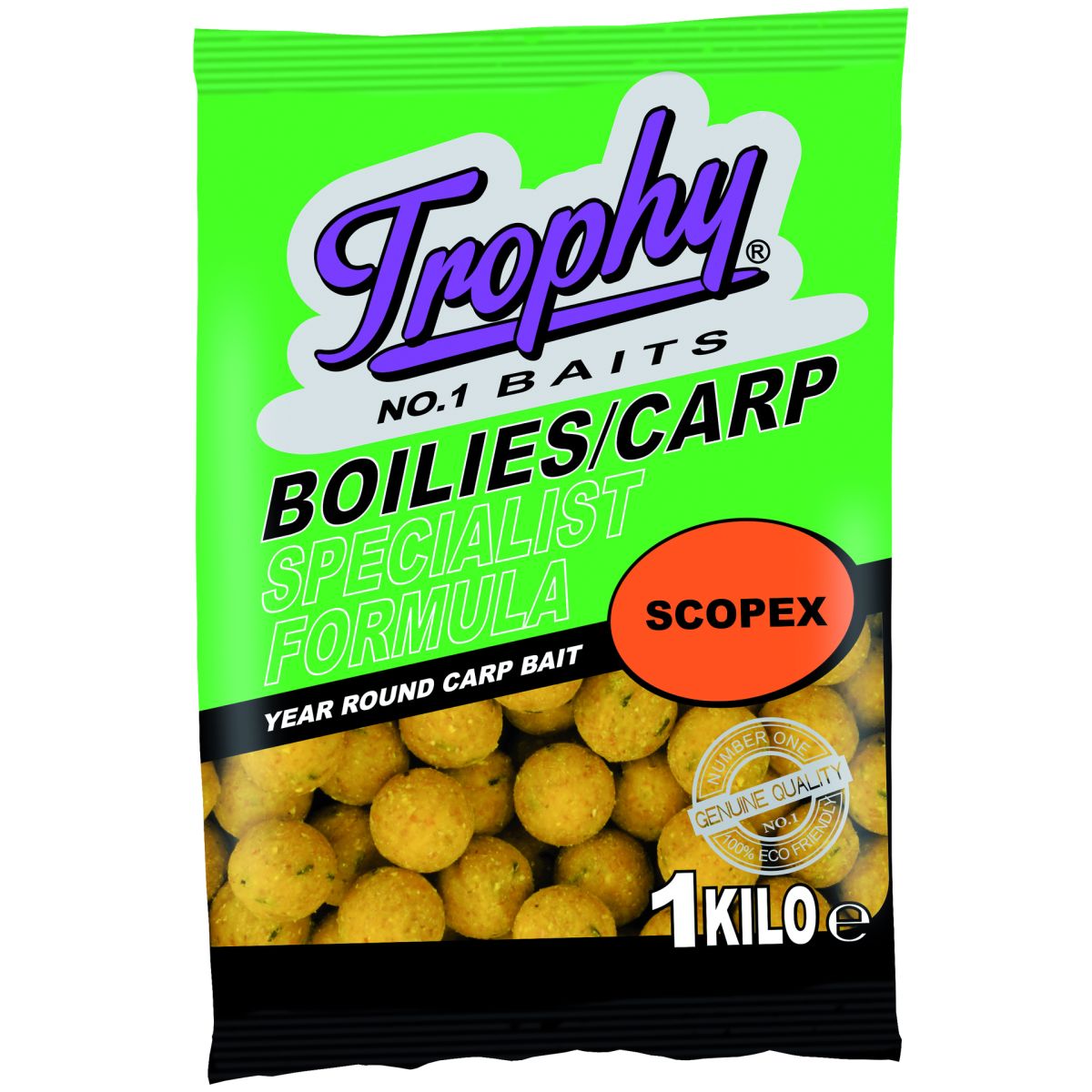 Trophy Bait Boilies Scopex - Natural Yellow 1KG / 15mm