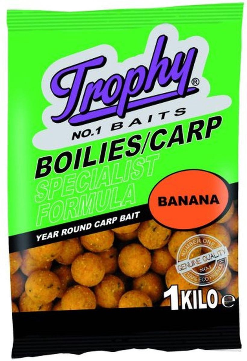 Trophy Bait Boilies Banana - Natural Dark Yellow 1KG / 15mm